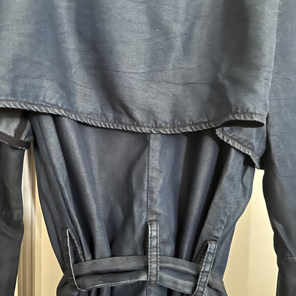 BNWT Zara Lyocell Basic Denim Couture Belted Trench Sashay Duster (S) - Picture 7 of 10